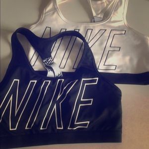 Nike Bras (2) size large, black and white